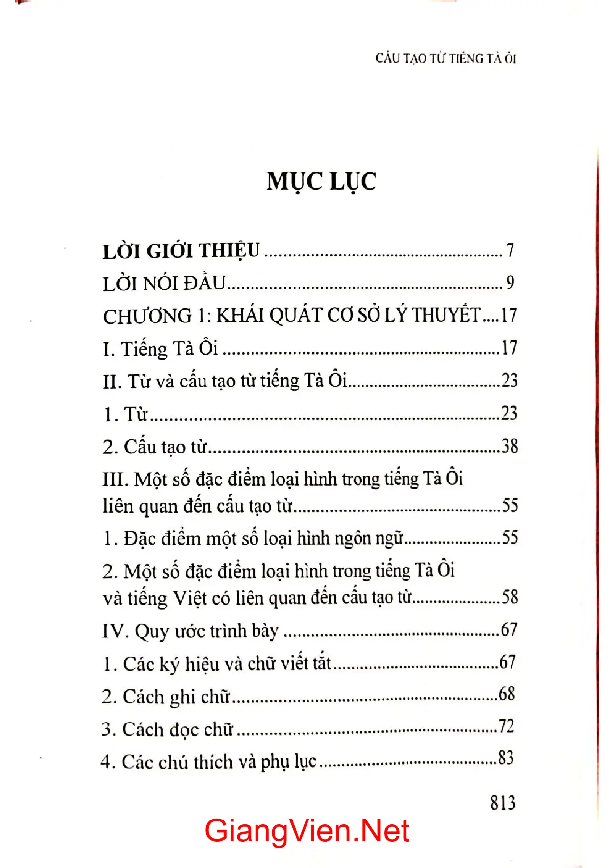 Trang bìa chính thức sách Cấu tạo từ tiếng Tà Ôi