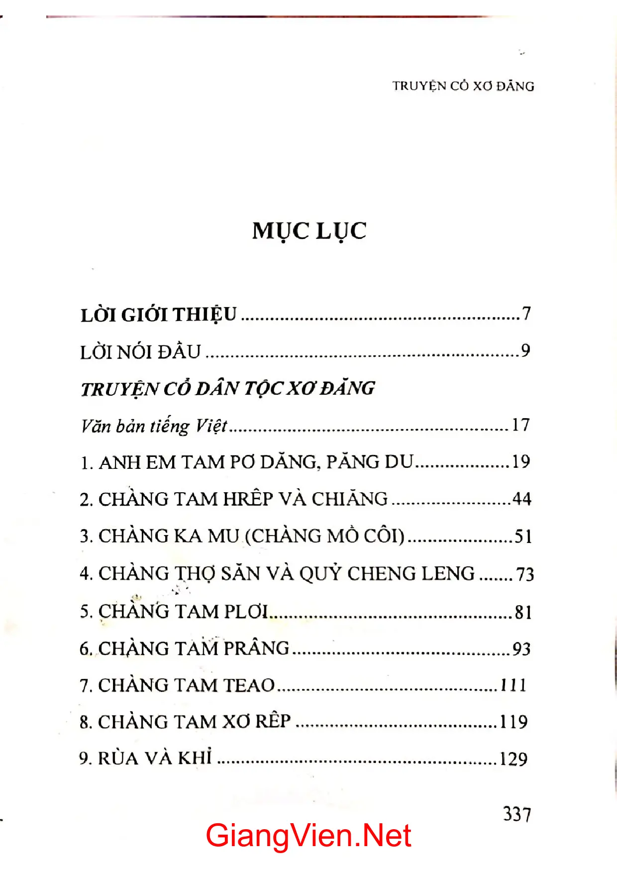 Trang bìa chính thức sách Truyện cổ Xơ Đăng