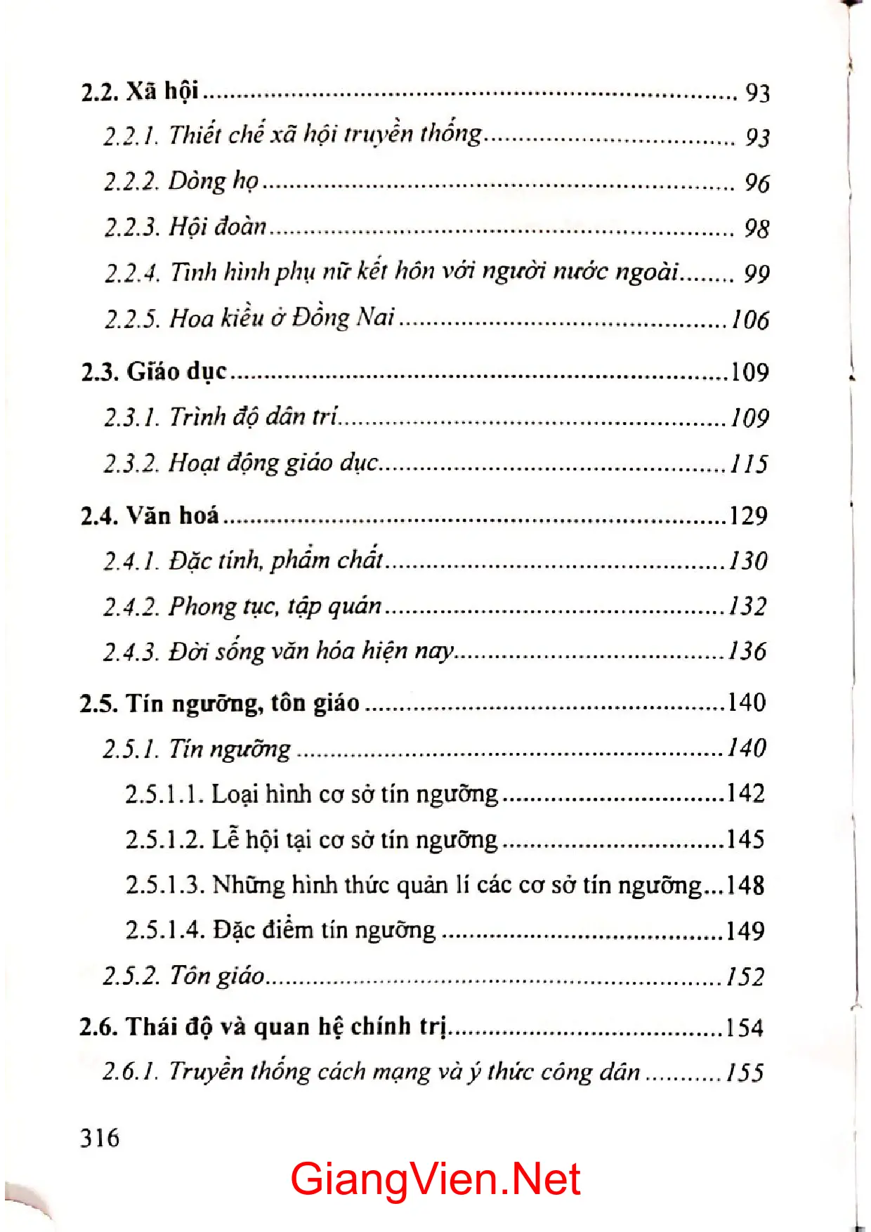 Mục lục chi tiết trang 2 sách Người Hoa ở Đồng Nai