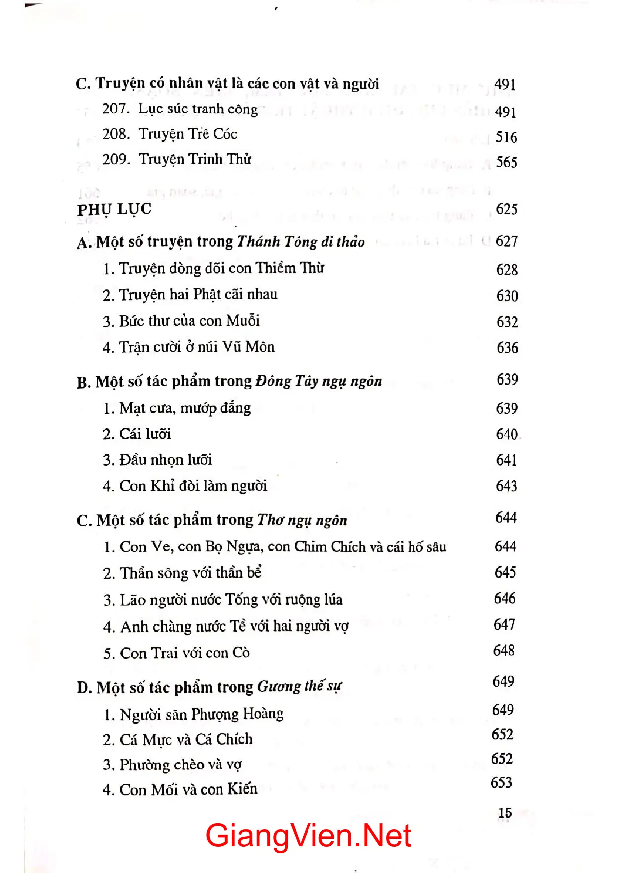 Nội dung mục lục và hình ảnh sách Tổng tập văn học dân gian người Việt truyện ngụ ngôn tập 10 - Trang 8