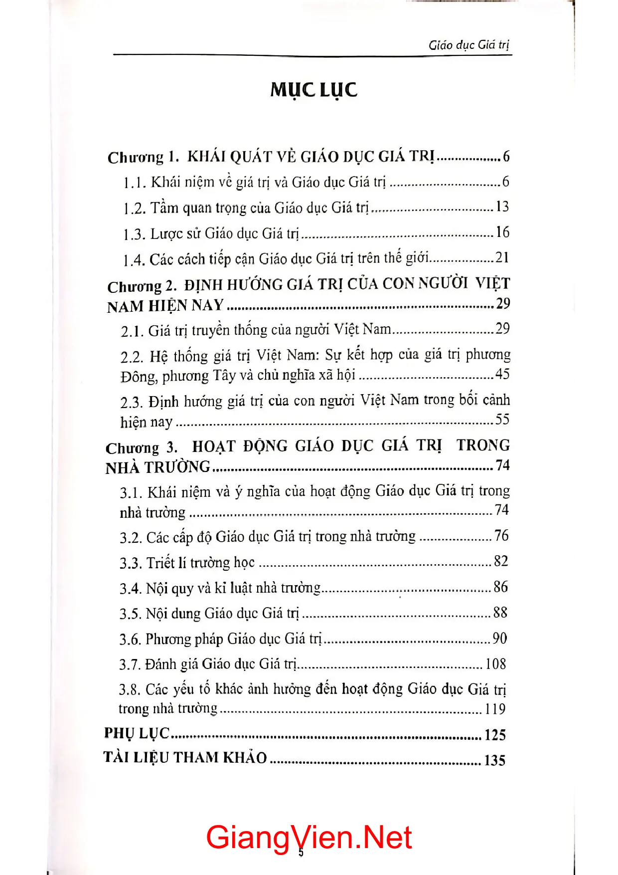 Trang bìa chính thức sách Giáo dục giá trị