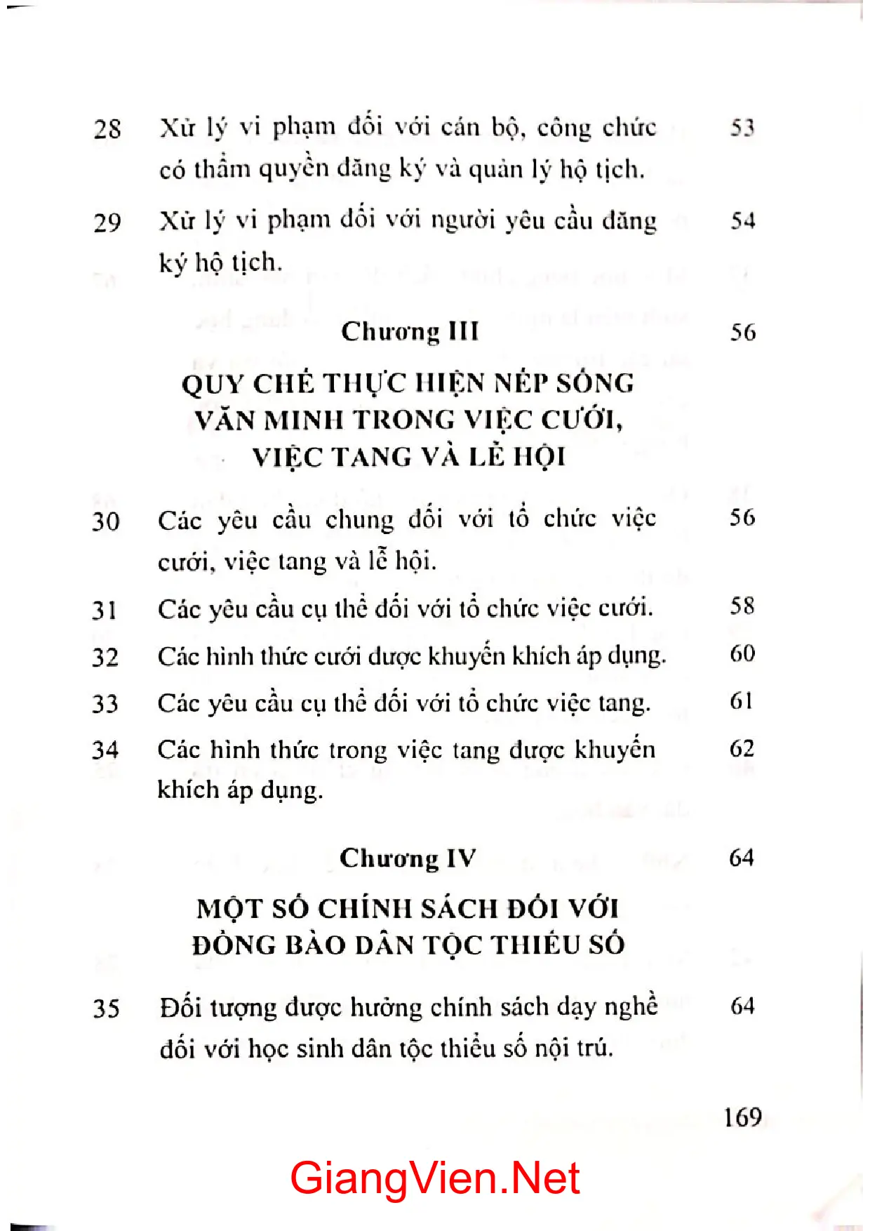 Mục lục chi tiết trang 3 sách Sổ tay phổ biến pháp luật dành cho đồng bào dân tộc thiểu số T4