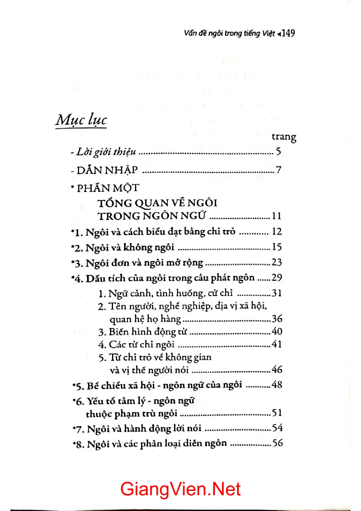 Trang bìa chính thức sách Vấn đề ngôi trong tiếng Việt