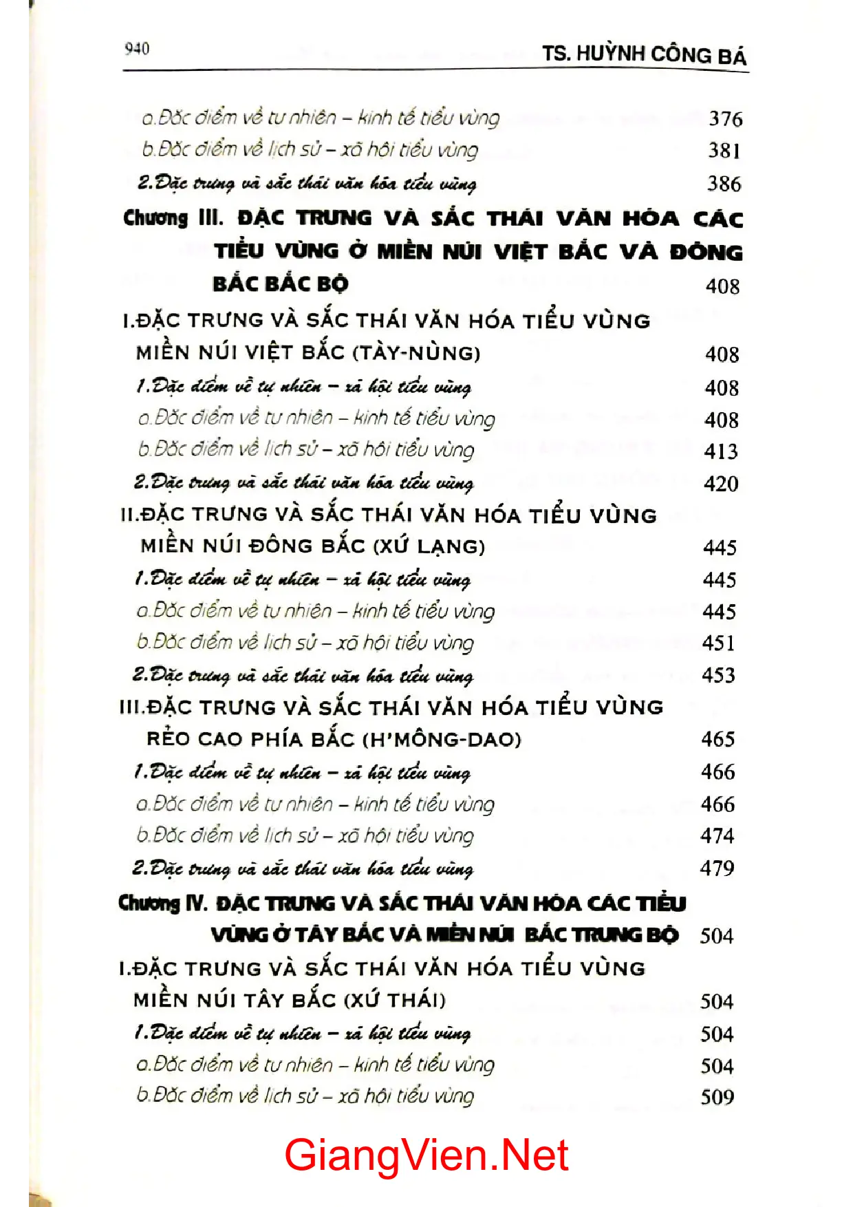 Nội dung mục lục và hình ảnh sách Đặc trưng và sắc thái văn hóa vùng tiểu vùng ở Việt Nam - Trang 6