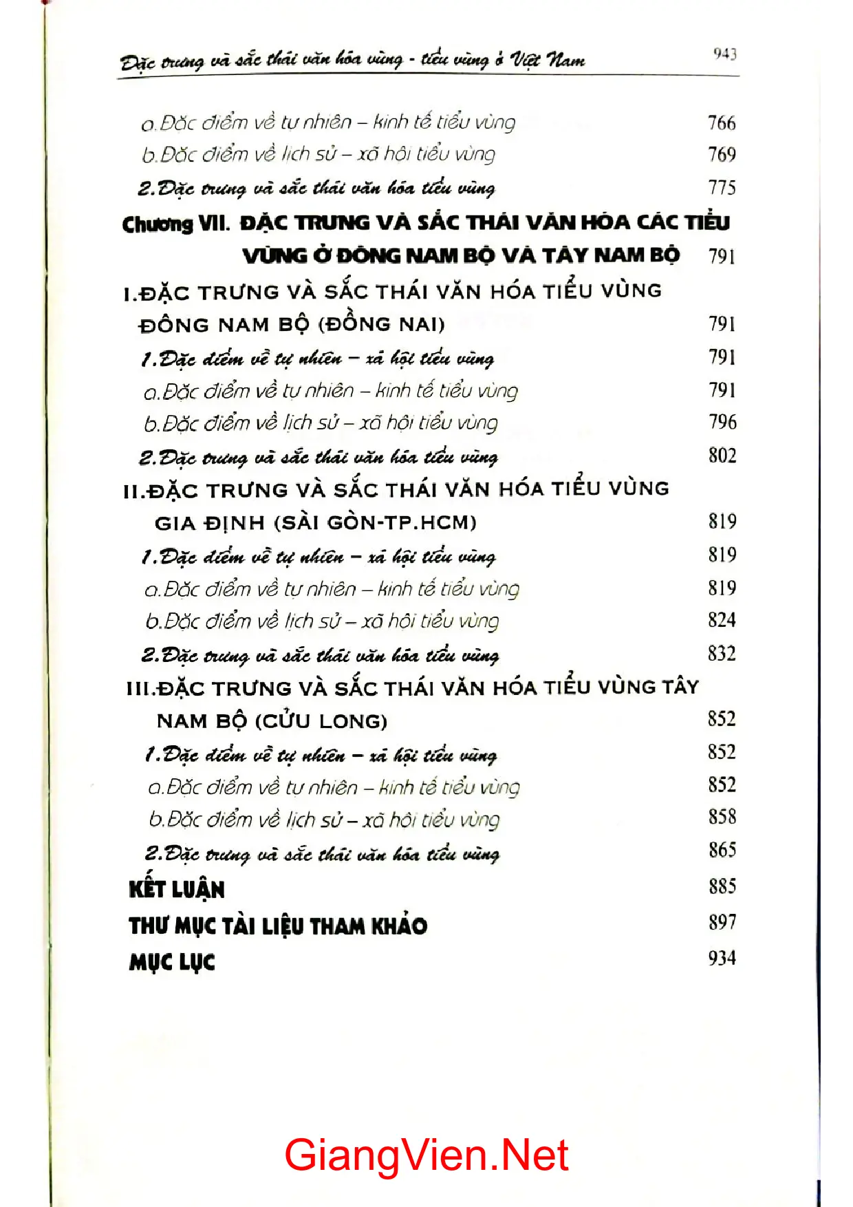 Nội dung mục lục và hình ảnh sách Đặc trưng và sắc thái văn hóa vùng tiểu vùng ở Việt Nam - Trang 9