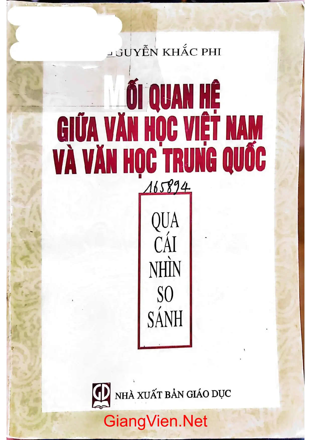 Ảnh bìa của Mối quan hệ giữa văn học Việt Nam và văn học Trung Quốc