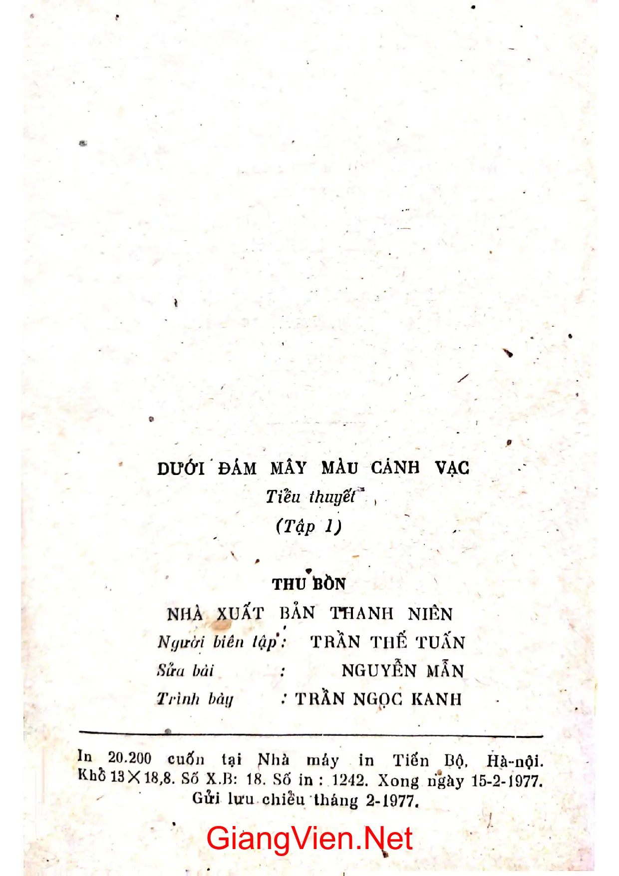 Mục lục chi tiết trang 3 sách Dưới đám mây màu cánh vạc tập 1 Thu Bồn