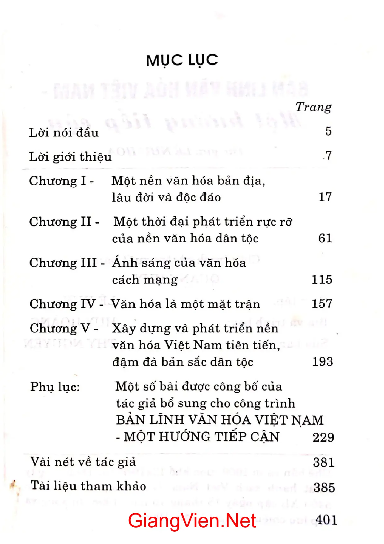 Trang bìa chính thức sách Bản lĩnh văn hóa Việt Nam một hướng tiếp cận