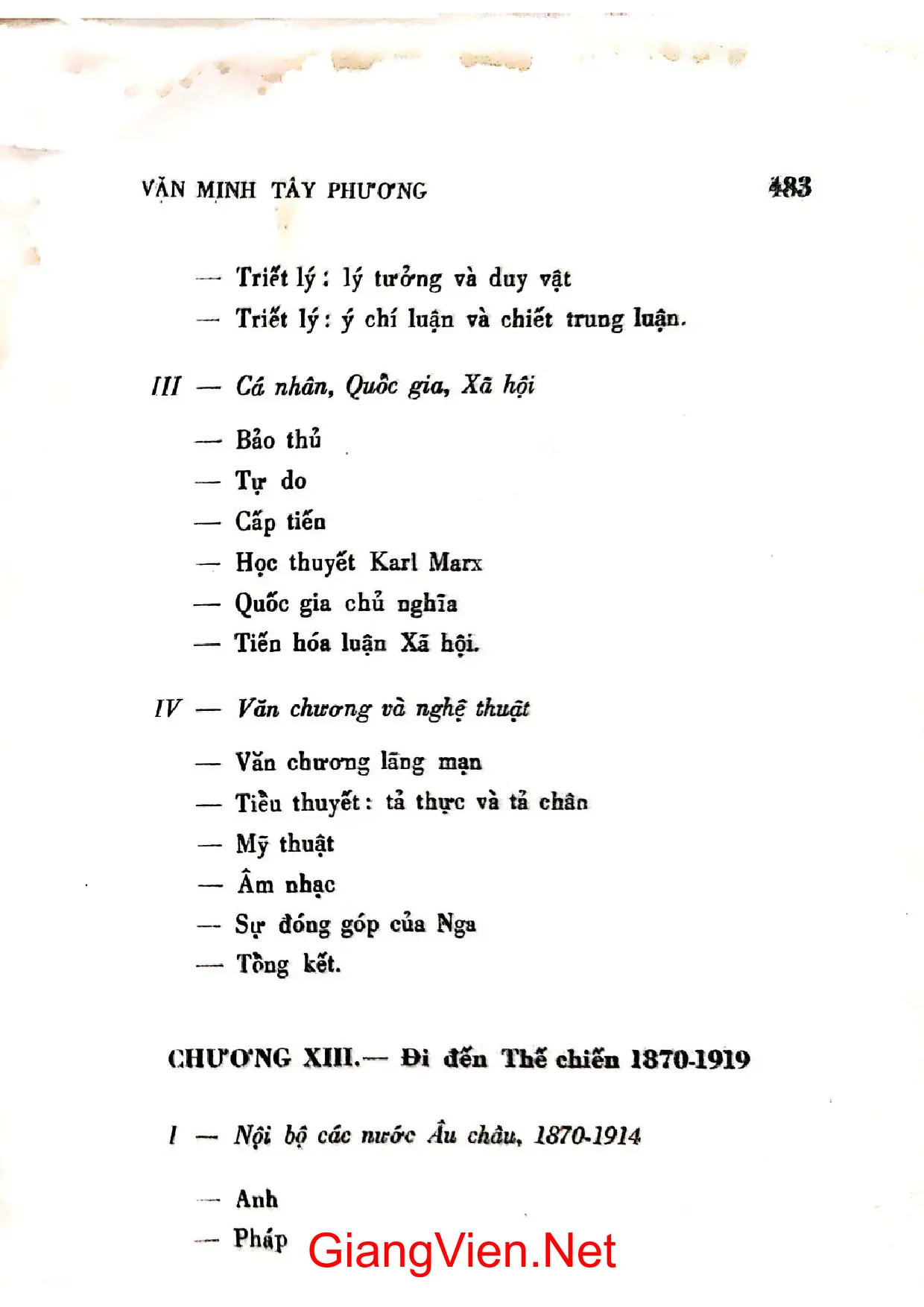 Nội dung trang phụ bản giới thiệu sách Văn minh Tây phương tập 3