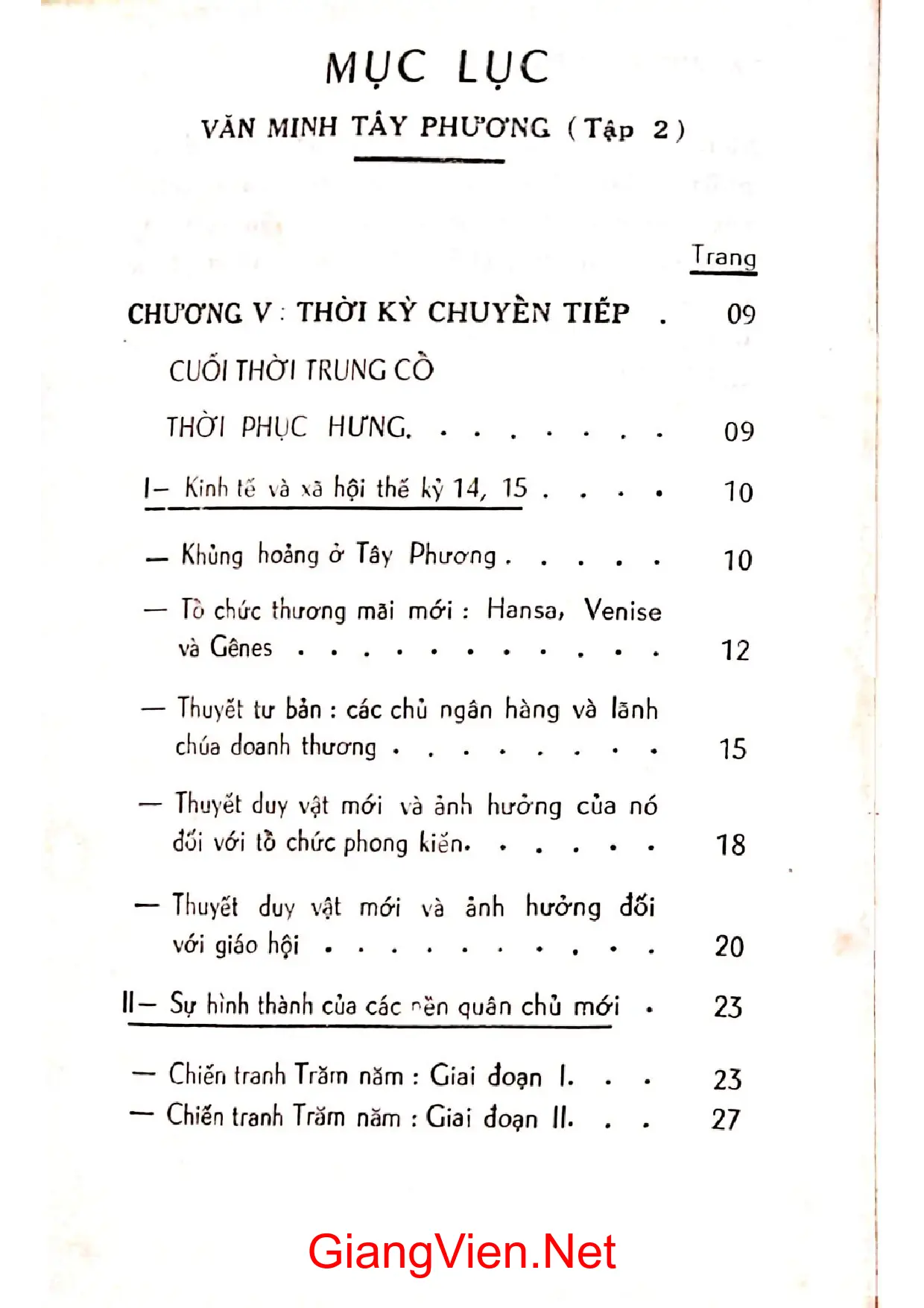 Trang bìa chính thức sách Văn minh Tây phương tập 2