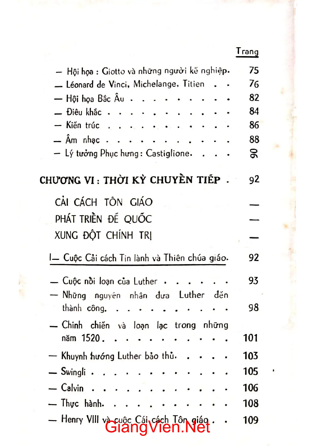 Mục lục chi tiết trang 2 sách Văn minh Tây phương tập 2