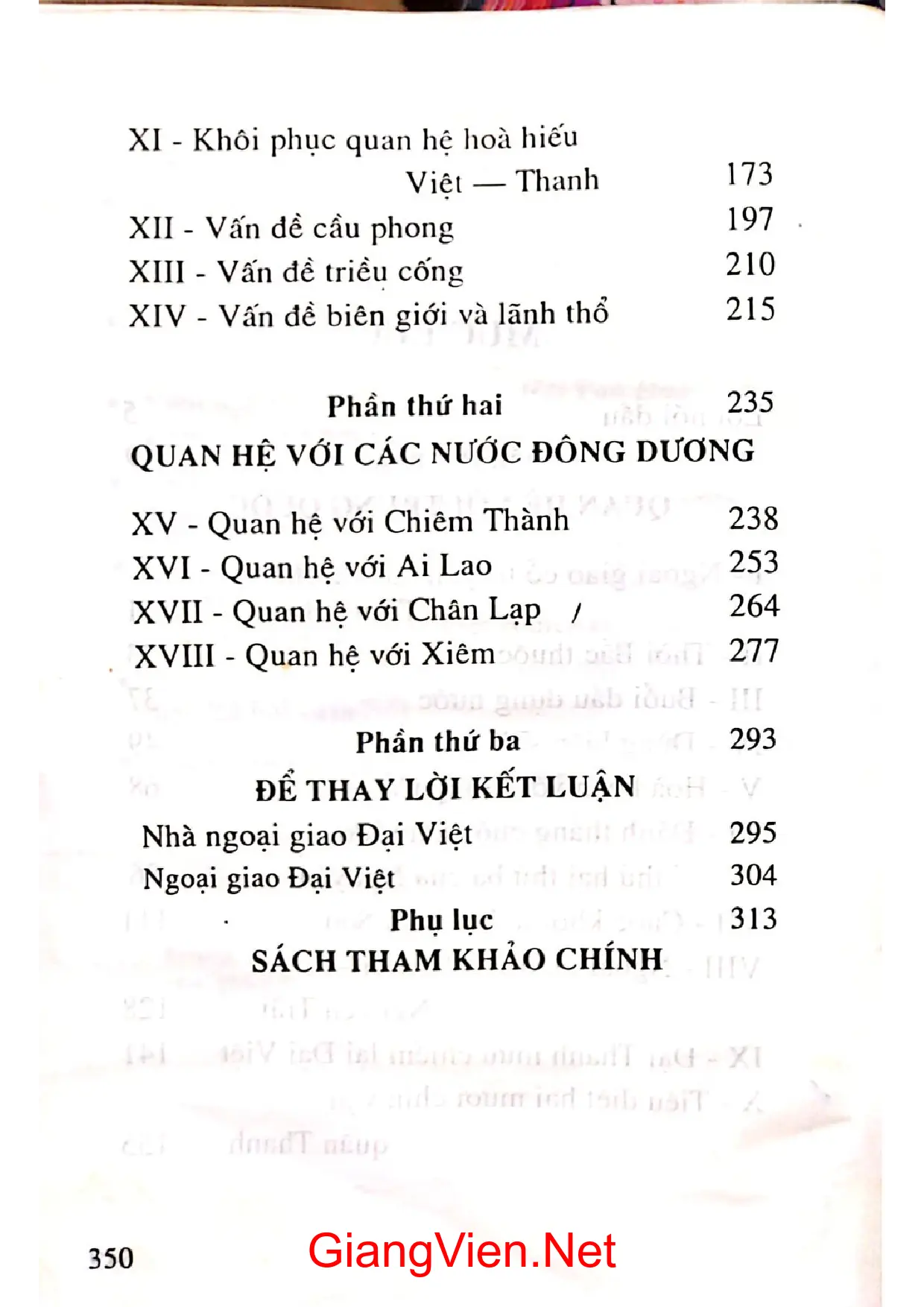 Mục lục chi tiết trang 1 sách Ngoại giao Đại Việt