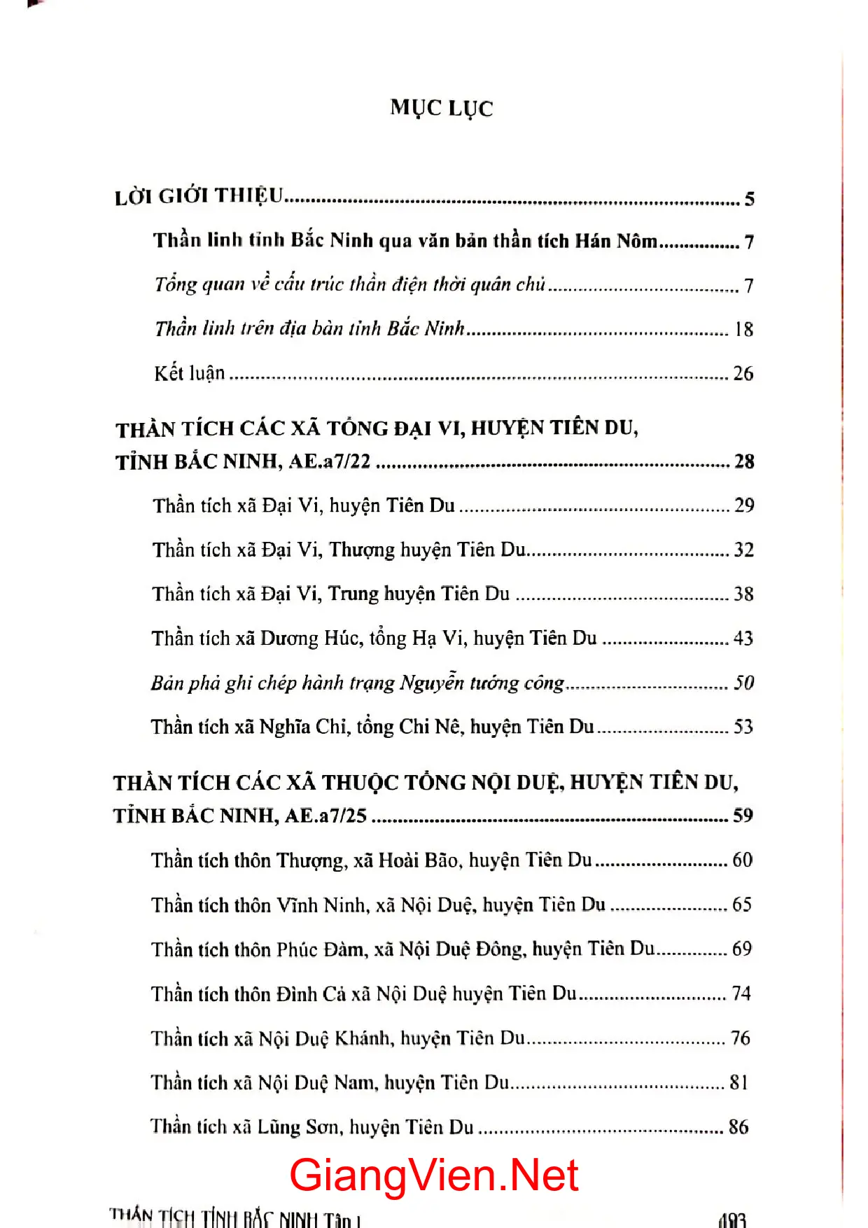Trang bìa chính thức sách Thần tích tỉnh Bắc Ninh tập 1