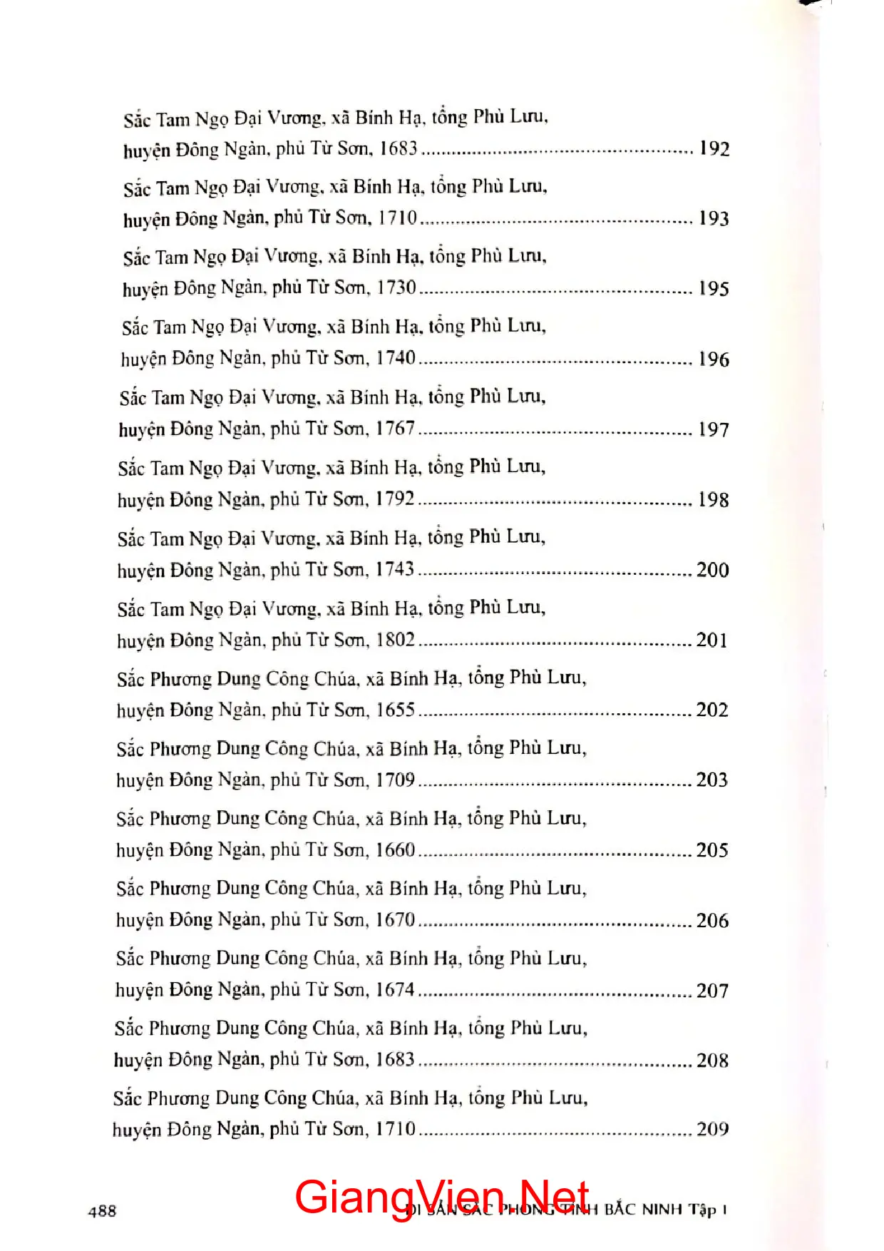 Nội dung mục lục và hình ảnh sách Di sản sắc phong Bắc Ninh tập 1 - Trang 8