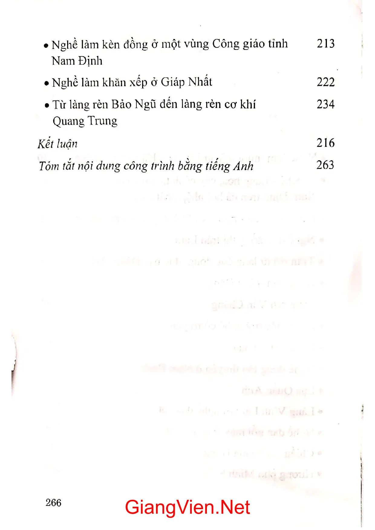 Mục lục chi tiết trang 1 sách Nghề và làng nghề truyền thống Nam Định