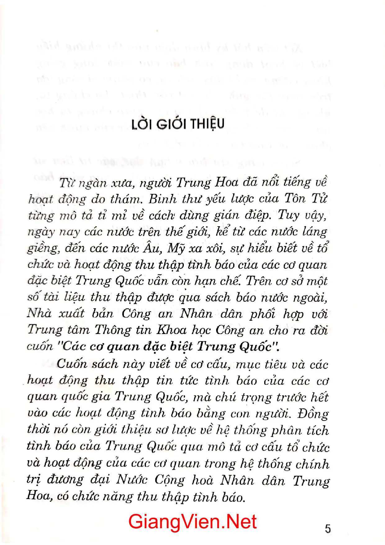 Mục lục chi tiết trang 1 sách Các cơ quan đặc biệt Trung Quốc