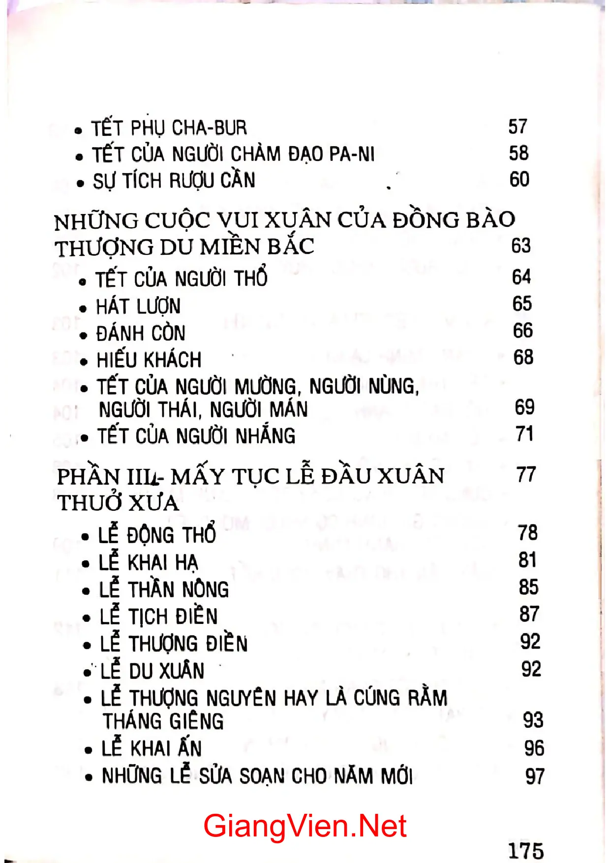 Mục lục chi tiết trang 1 sách Tìm hiểu phong tục Việt Nam qua tết lễ hội hè