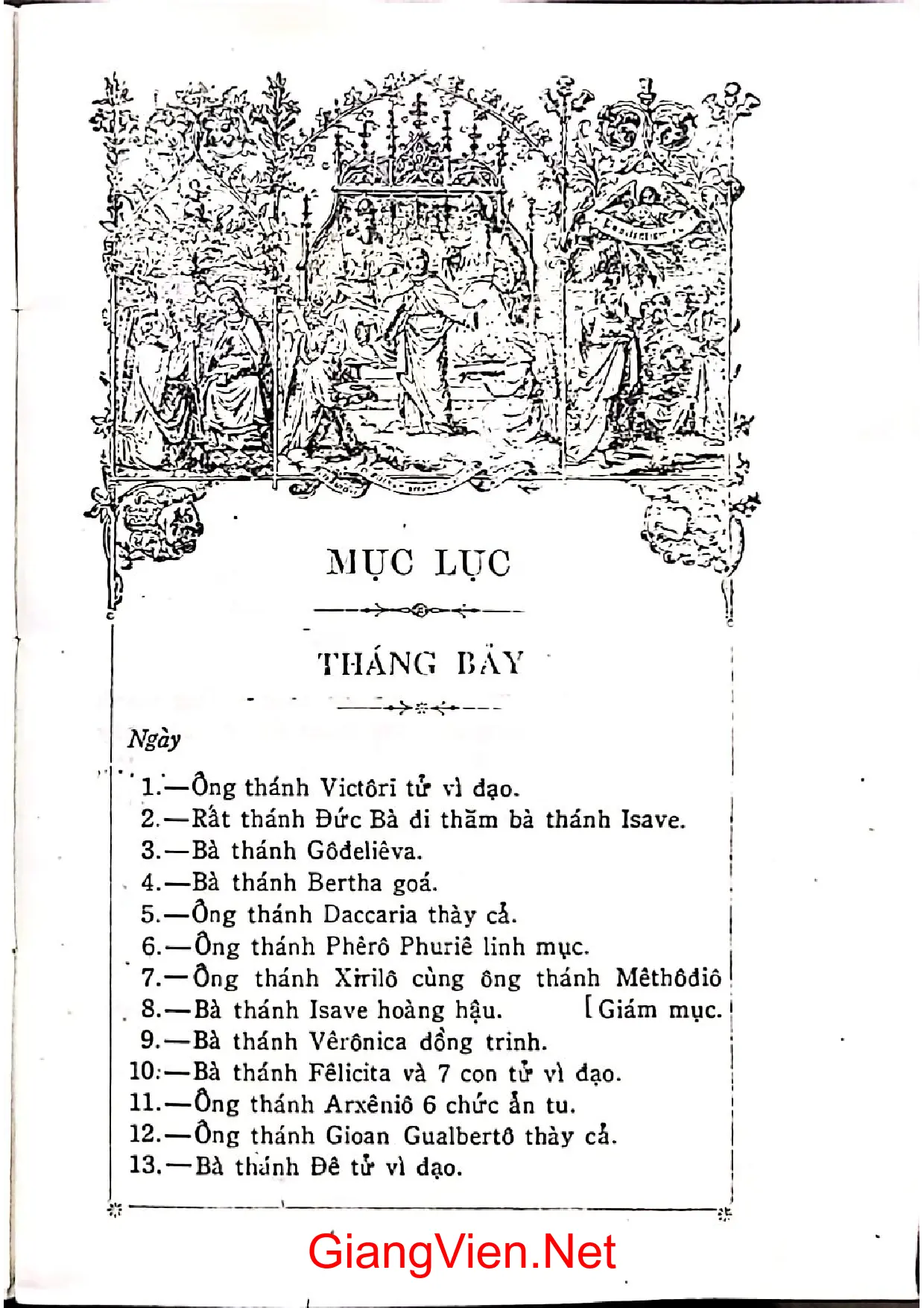 Nội dung trang phụ bản giới thiệu sách Truyện các Thánh quyển 7 và 8