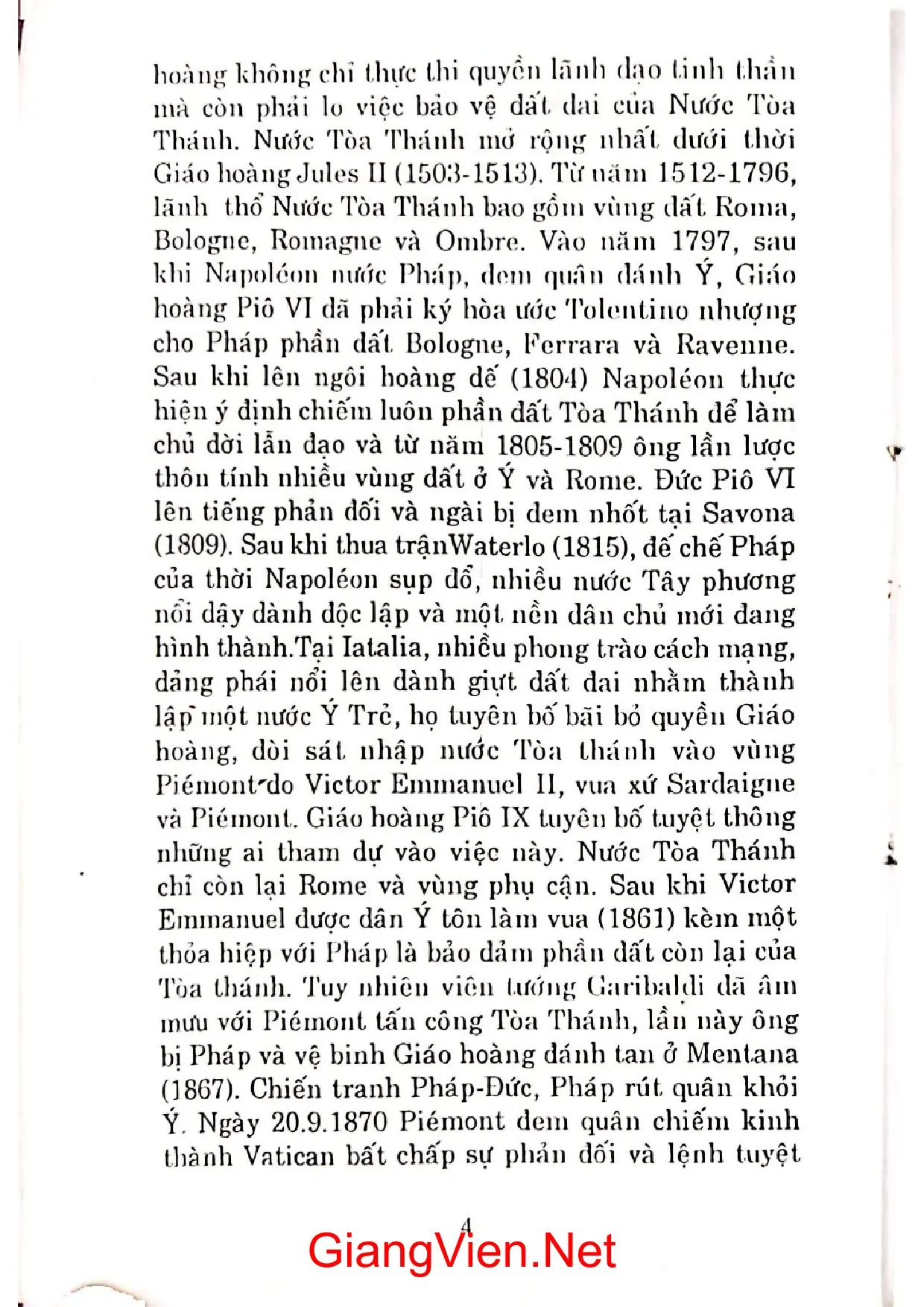 Mục lục chi tiết trang 2 sách Quan hệ Vatican và Giáo hội Công giáo