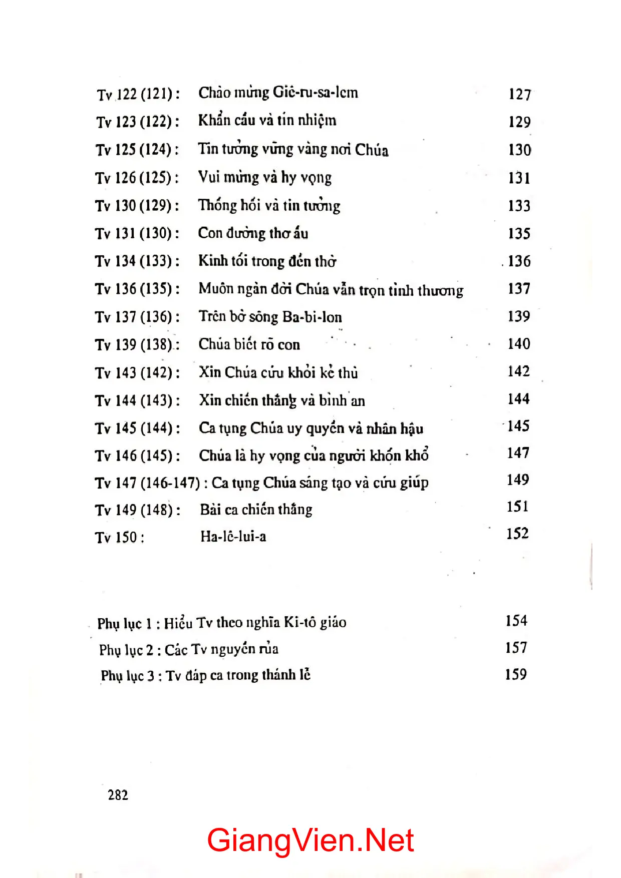 Mục lục chi tiết trang 3 sách Như hương trầm học hỏi thánh vịnh và thánh ca cựu ước tân ước