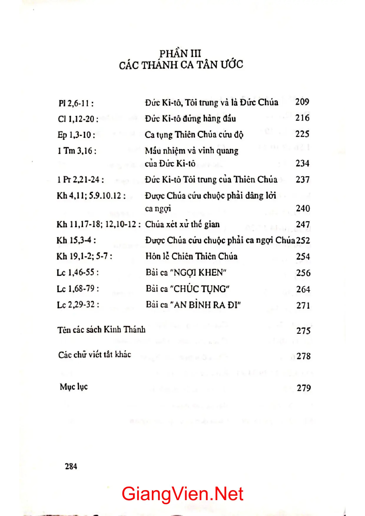 Nội dung mục lục và hình ảnh sách Như hương trầm học hỏi thánh vịnh và thánh ca cựu ước tân ước - Trang 5