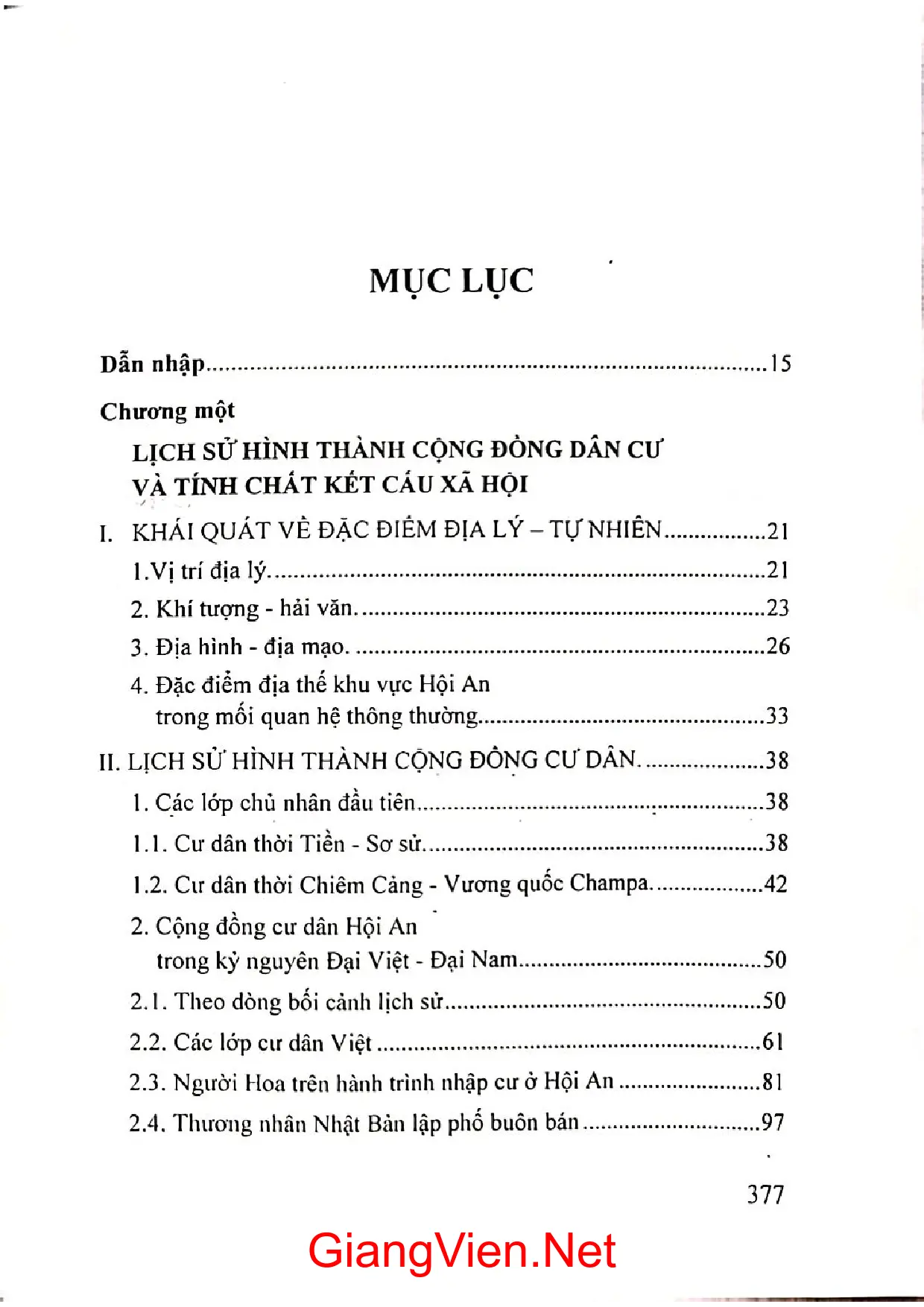Trang bìa chính thức sách Cư dân Faifo Hội An trong lịch sử