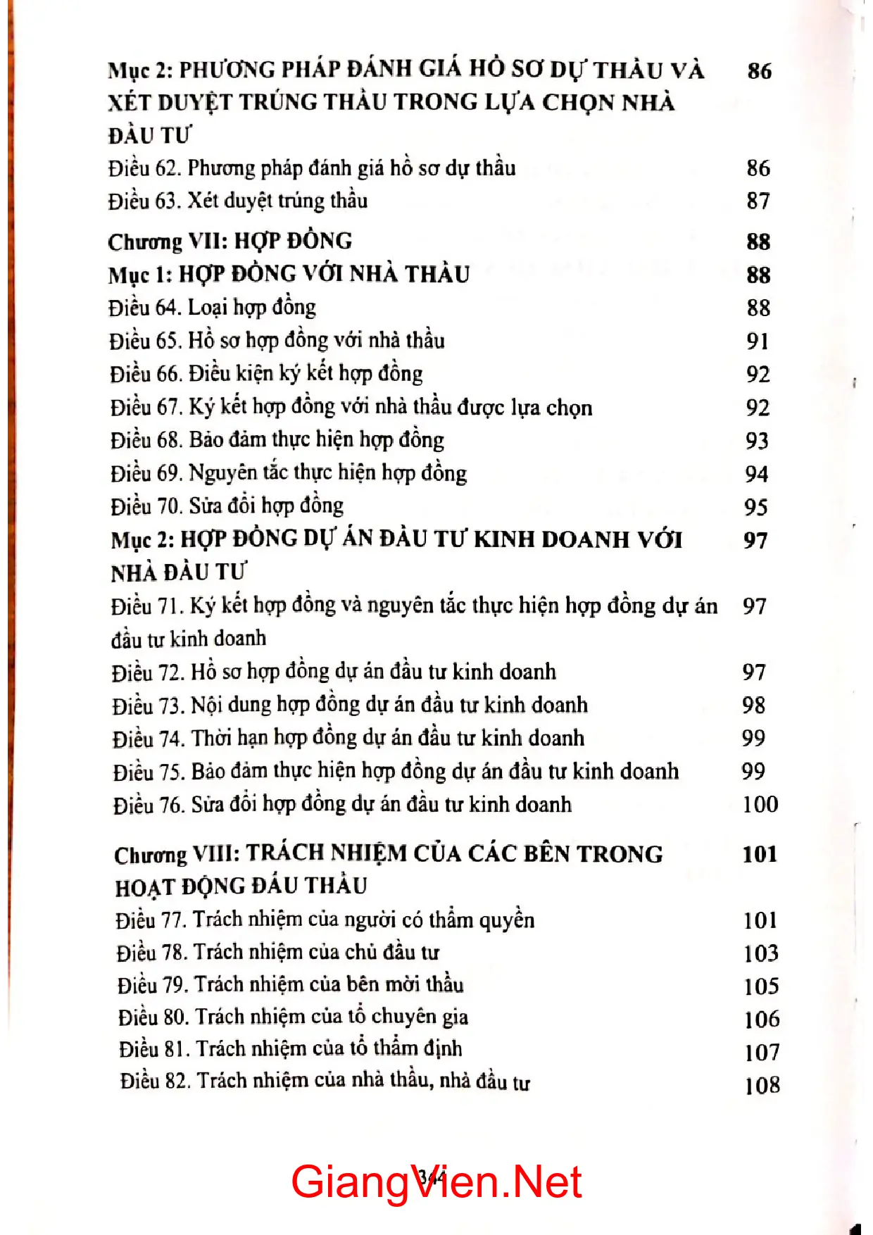 Mục lục chi tiết trang 3 sách Luật đấu thầu và Nghị định 24 năm 2024 Trung tâm hỗ trợ đấu thầu