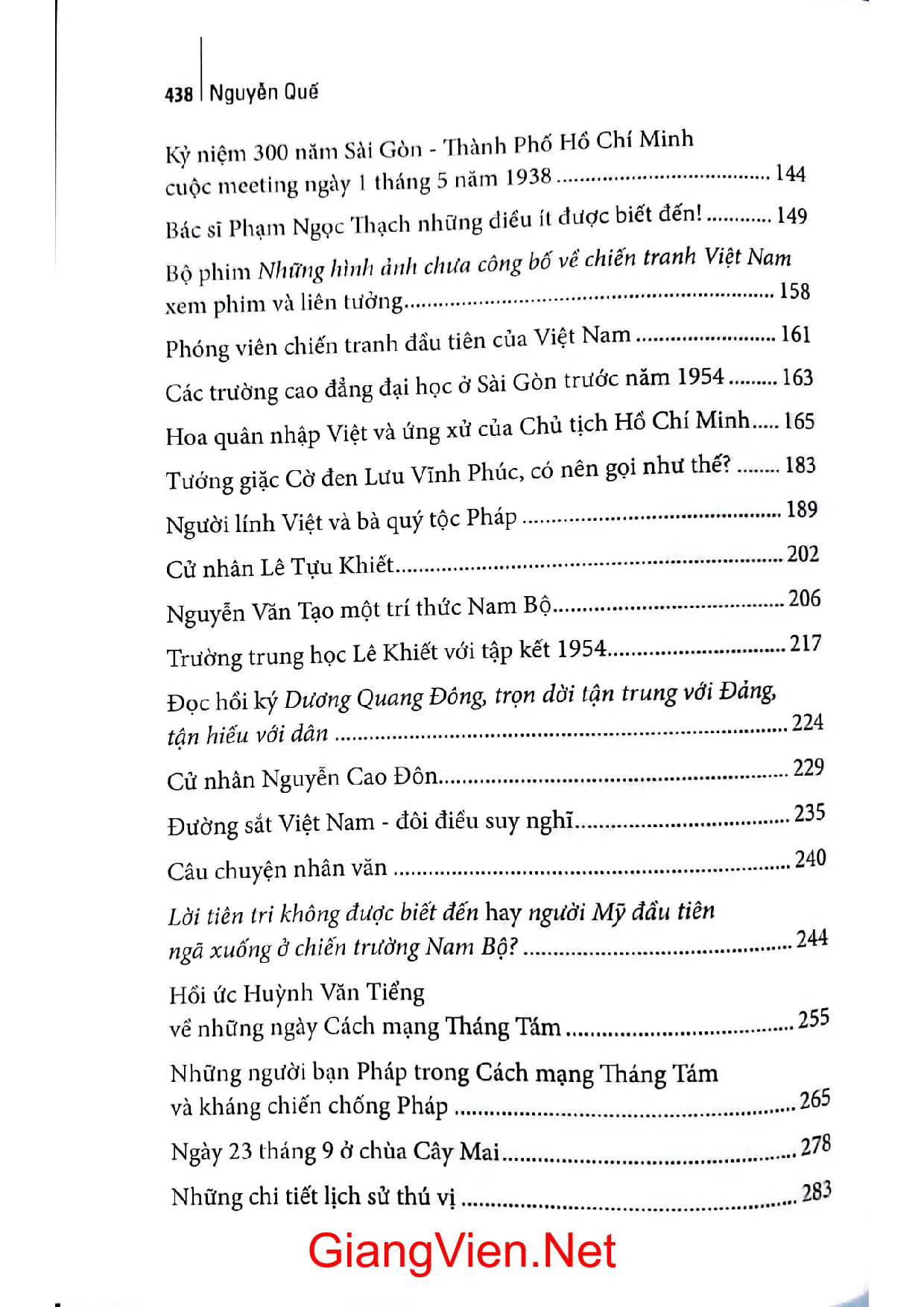 Mục lục chi tiết trang 1 sách Ghi chép theo thời gian