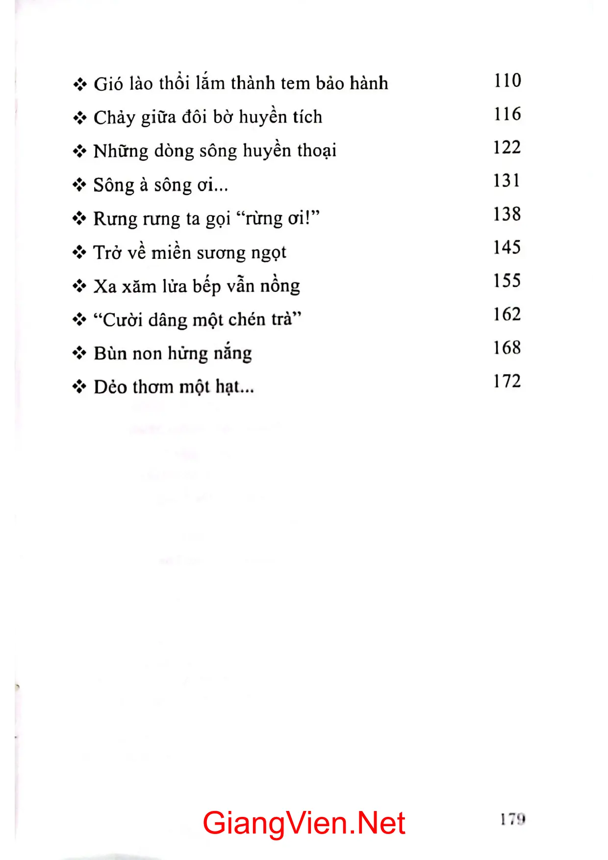 Mục lục chi tiết trang 1 sách Đi qua và trở lại