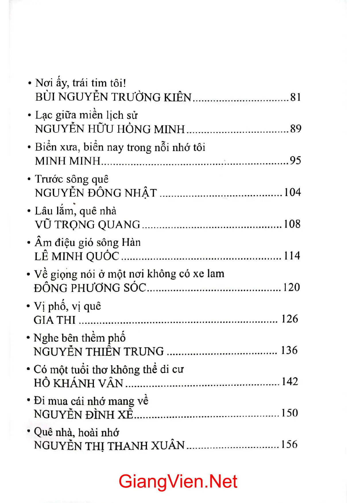 Mục lục chi tiết trang 1 sách Đất Quảng quê hương trong trái tim