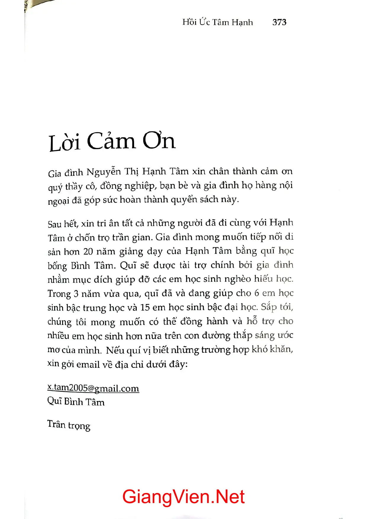 Mục lục chi tiết trang 1 sách Hồi ức Tâm Hạnh