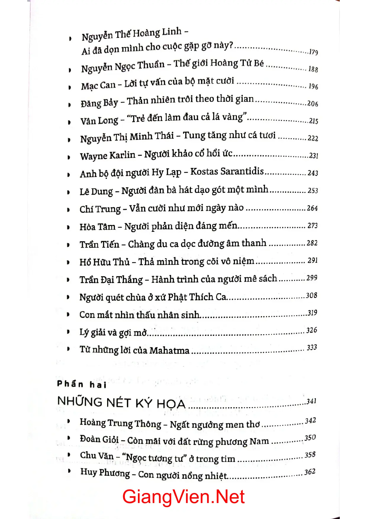 Mục lục chi tiết trang 1 sách Họ trở thành nhân vật của tôi