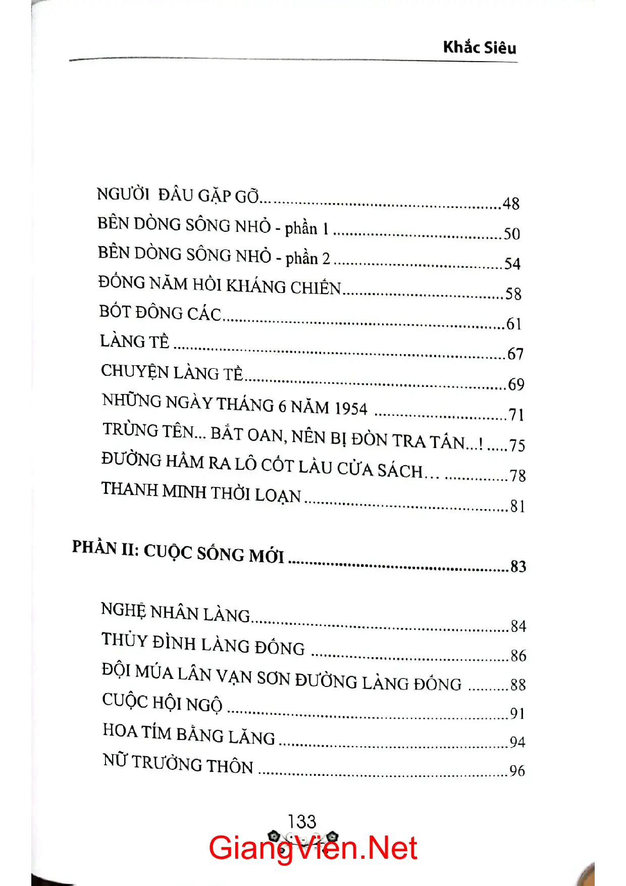 Mục lục chi tiết trang 1 sách Làng Đống xưa và nay