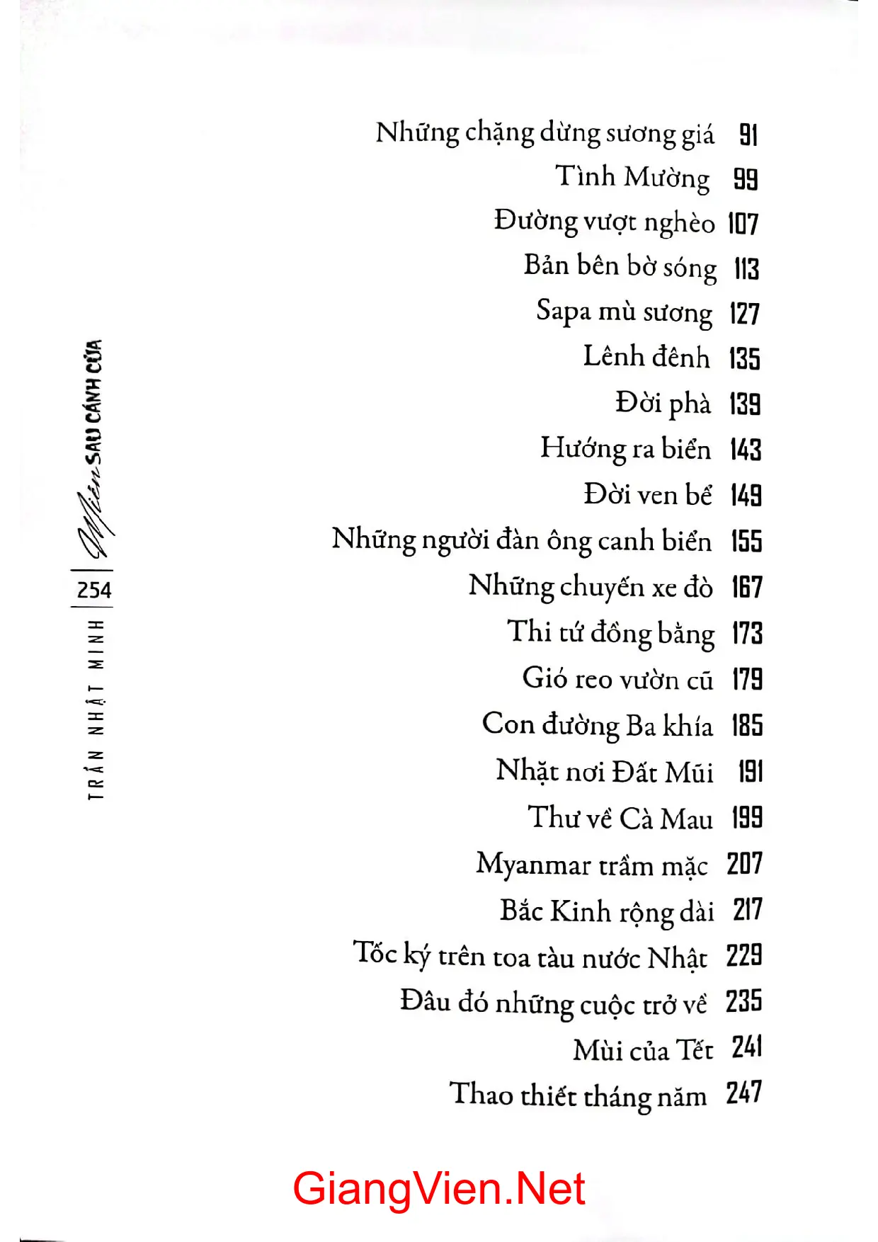 Mục lục chi tiết trang 1 sách Miền sau cánh cửa