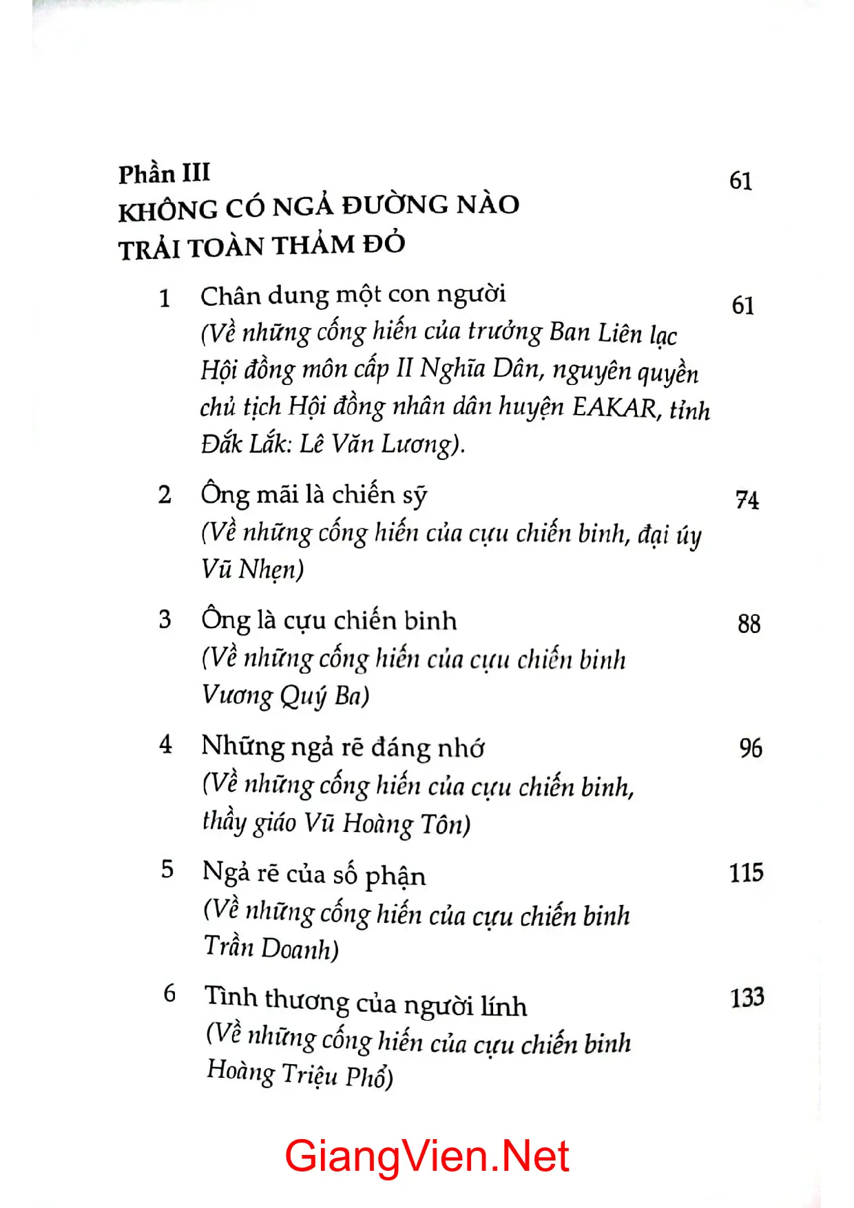 Mục lục chi tiết trang 1 sách Muôn ngả đường đời