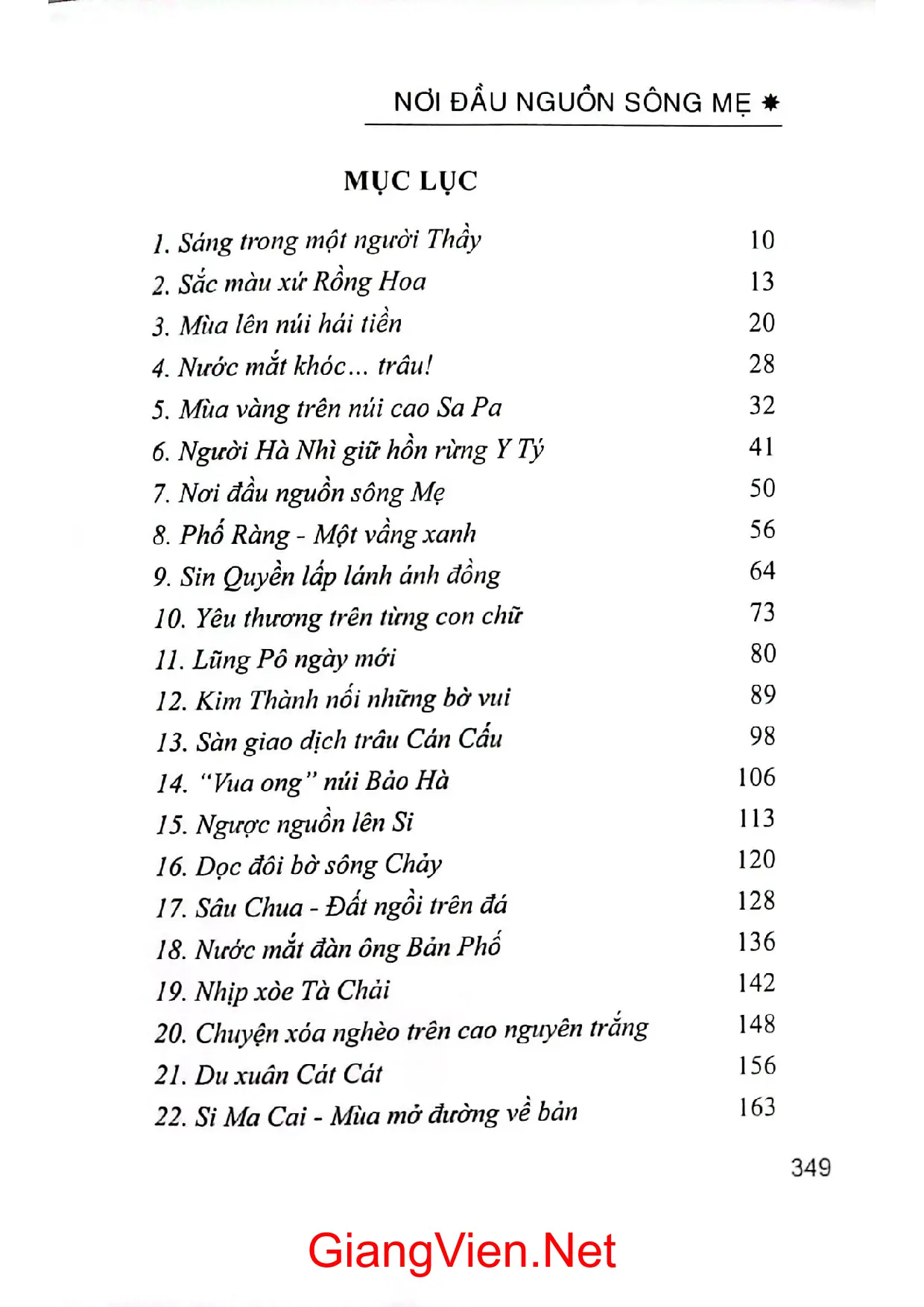 Trang bìa chính thức sách Nơi đầu nguồn Sông Mẹ