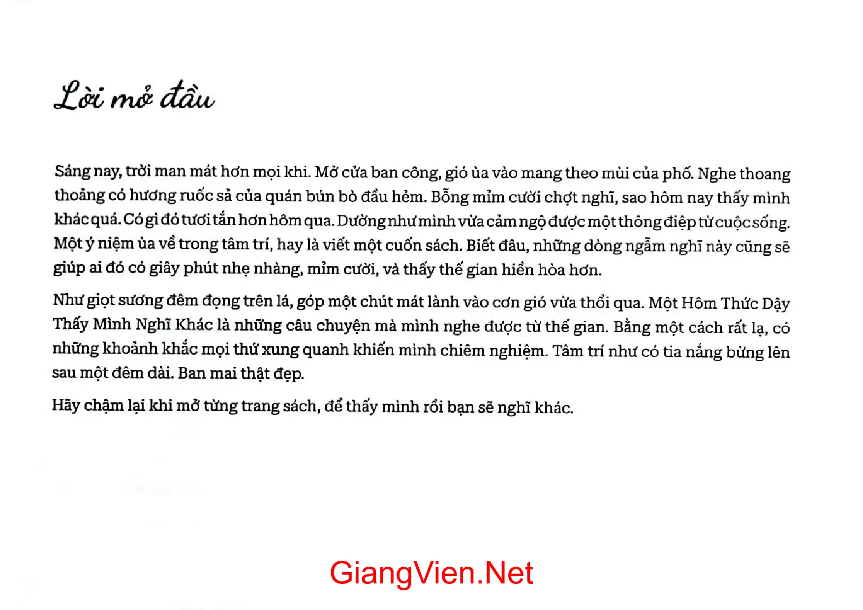 Trang bìa chính thức sách Một hôm thức dậy thấy mình nghĩ khác