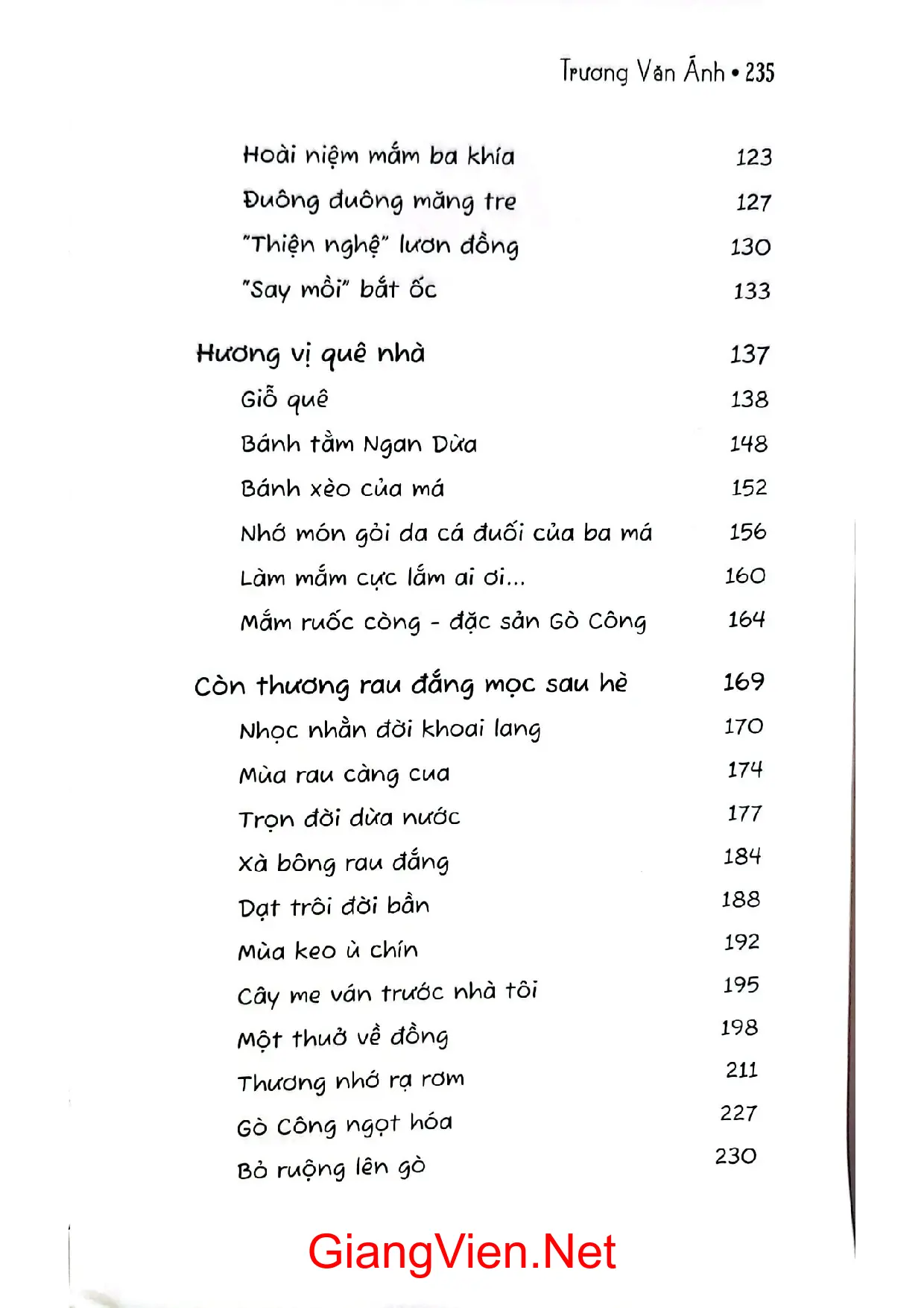 Mục lục chi tiết trang 1 sách Ký sự đồng quê