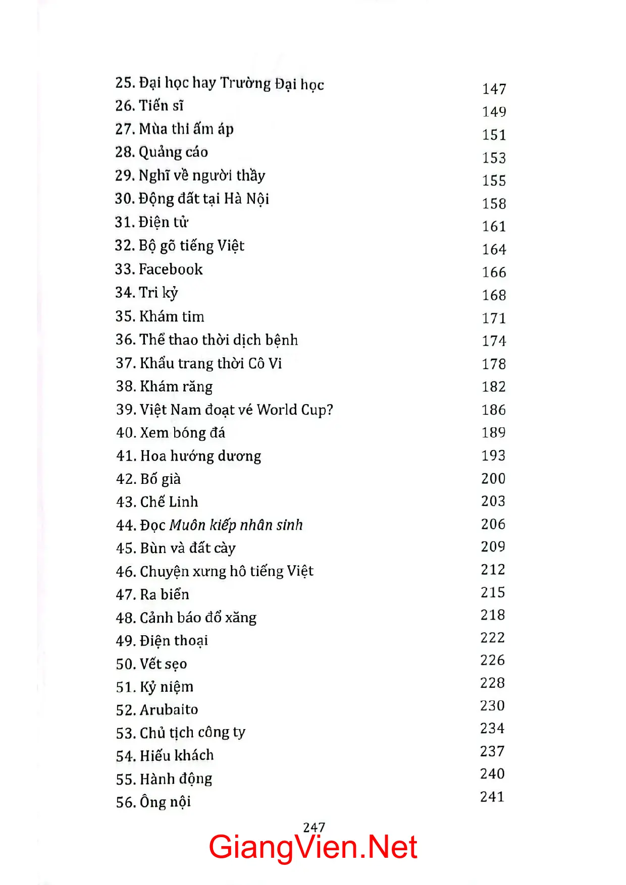 Mục lục chi tiết trang 1 sách Khám phá