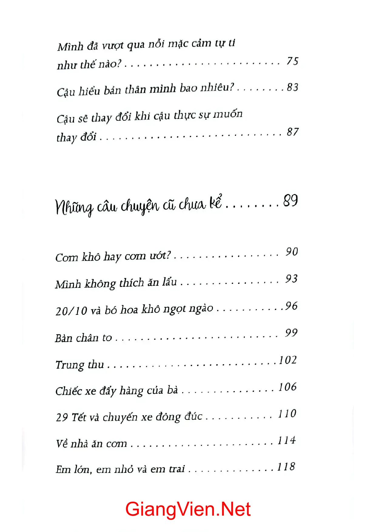 Mục lục chi tiết trang 2 sách Ký sự đồng quê