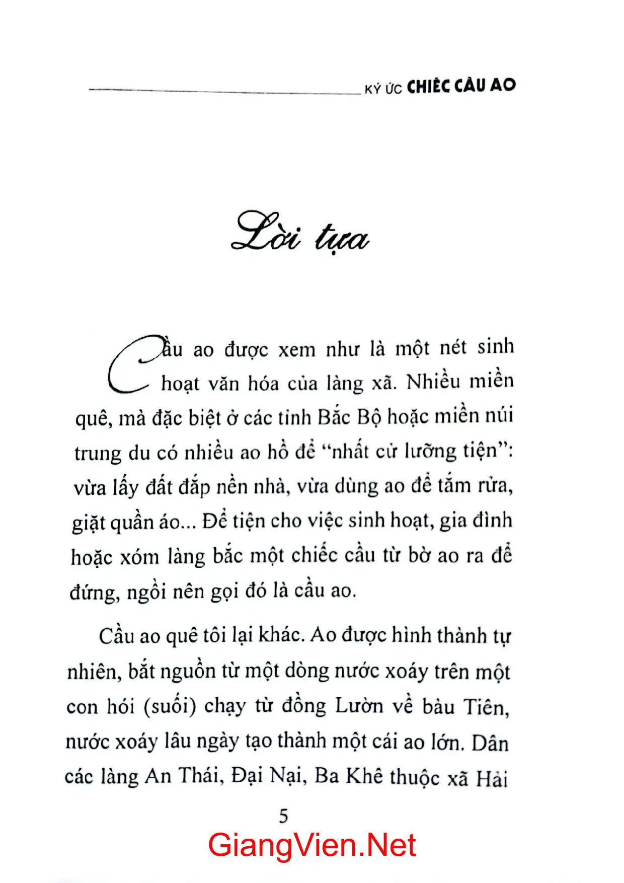 Ảnh minh họa nội dung cuốn sách: Ký ức chiếc cầu ao