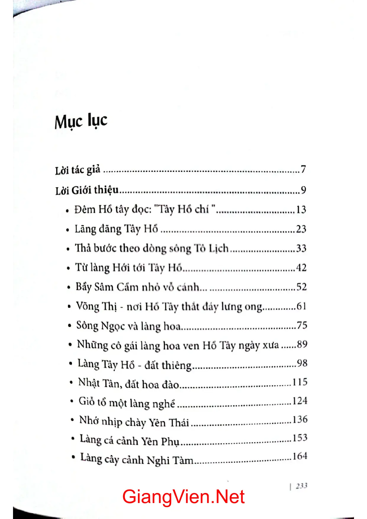 Trang bìa chính thức sách Lãng đãng Hồ Tây