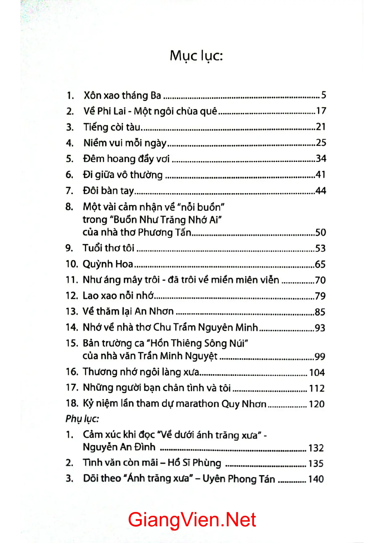 Trang bìa chính thức sách Lao xao nỗi nhớ