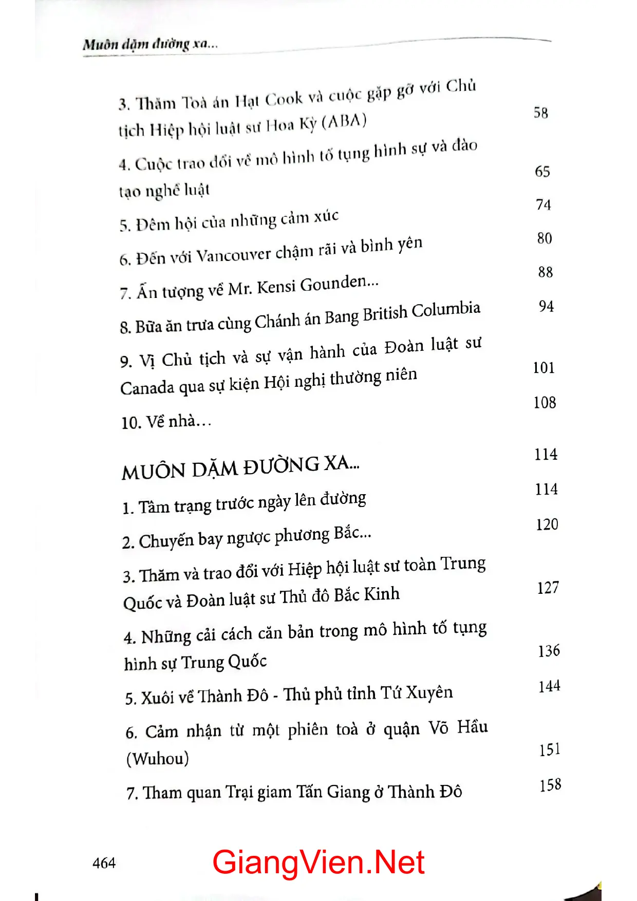 Mục lục chi tiết trang 1 sách Lao xao nỗi nhớ