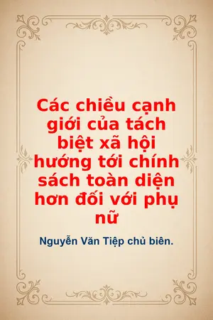 Ảnh bìa của Các chiều cạnh giới của tách biệt xã hội hướng tới chính sách toàn diện hơn đối với phụ nữ
