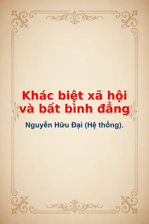 Ảnh bìa của Khác biệt xã hội và bất bình đẳng