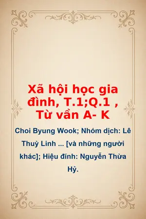 Ảnh bìa của Xã hội học gia đình T1Q1 Từ vần A K