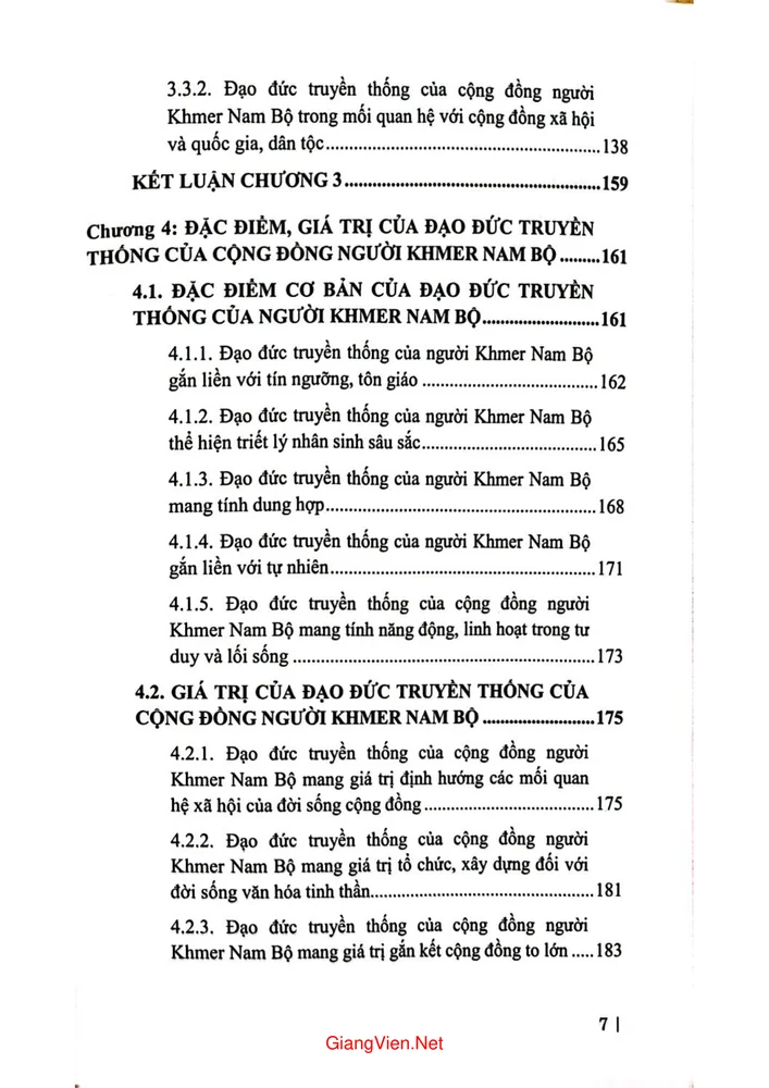 Mục lục chi tiết trang 2 sách Đạo đức truyền thống của cộng đồng người Khmer Nam Bộ