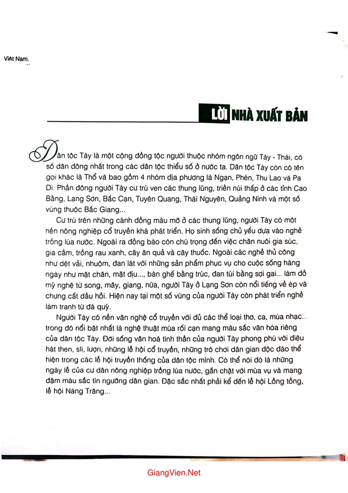 Trang 3 - Ảnh minh họa nội dung sách Người Tày ở Việt Nam