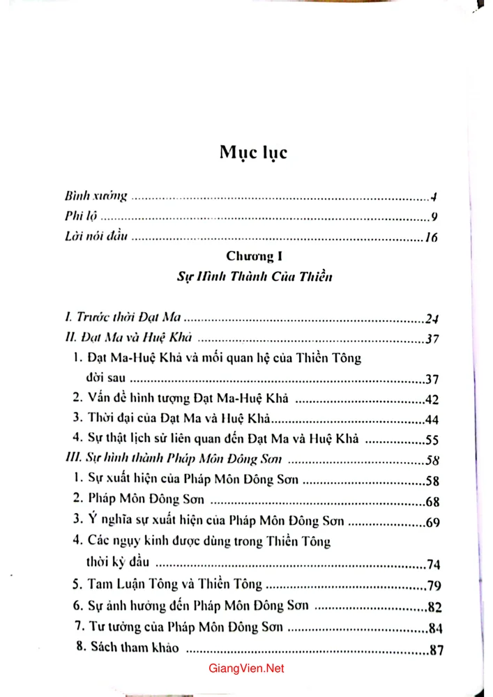 Trang 1 - Ảnh minh họa nội dung sách Lịch sử thiền học